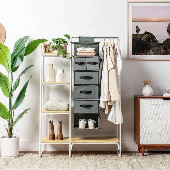 SMIRLY 6 Shelf Hanging Closet Organizer with Drawers - Picture 7 of 8